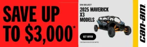Read more about the article Save up to $4,000 or 0% for 60 months + 75% off on audio roof on select 2025 Commander models – Side x Side