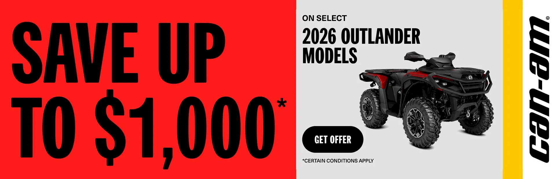 You are currently viewing Save up to $1,000 on select 2026 Outlander models – Side x Side