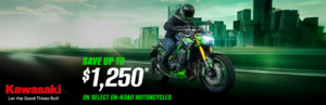 Read more about the article SAVE UP TO $1,250* ON SELECT ON-ROAD MOTORCYCLES – Good Times Start with Great Deals – Street Bikes