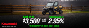 Read more about the article SAVE UP TO $3,500* AND FINANCING AS LOW AS 2.95% FOR 36 MONTHS** ON SELECT RIDGE / RIDGE XR MODELS – Good Times Start with Great Deals – Side x Side